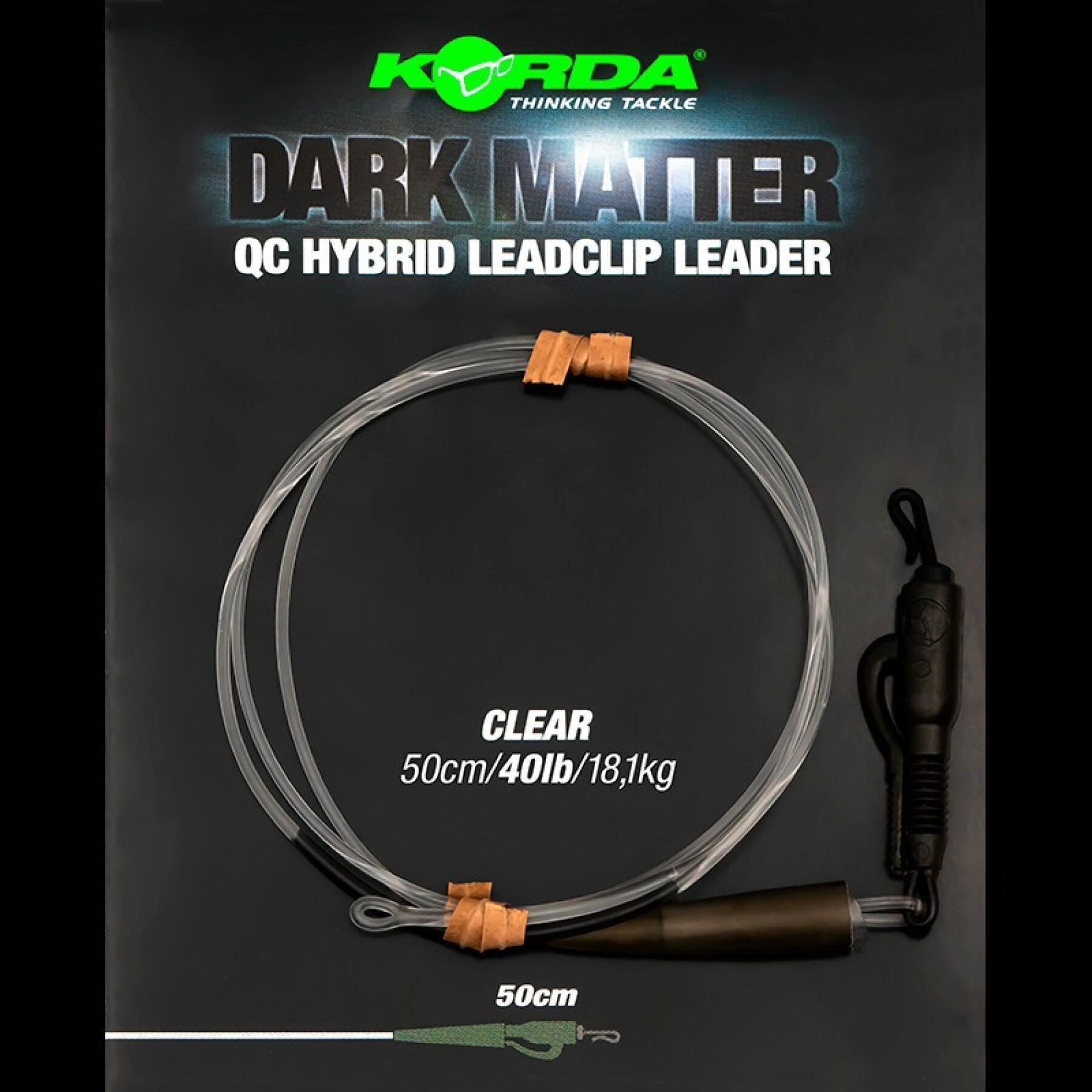 Hybridklämma Korda Dark Matter Leader 50 cm QC Clear