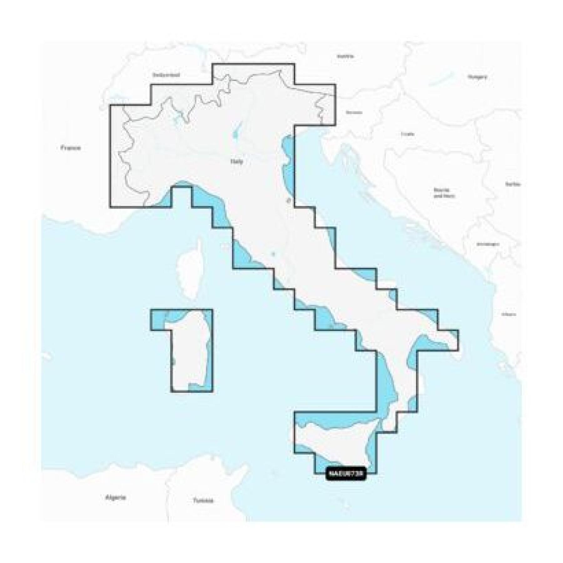 Navigationskarta över Italien sjöar och floder Navionics Platinum SD