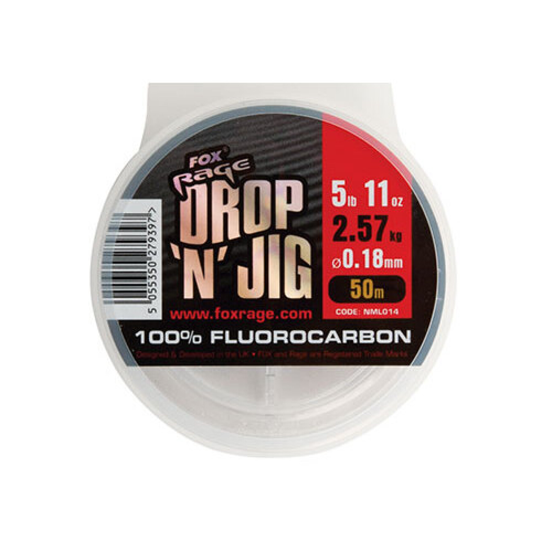 Fluorkarbon Fox Rage drop & jig 9.70kg / 21.38lb x 50m