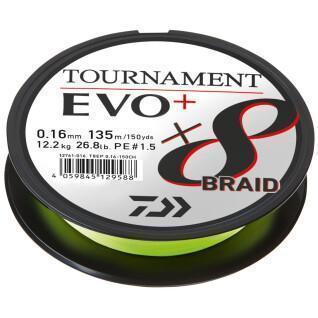 Flätad Daiwa Tournament 8 Braid Evo + chartreuse