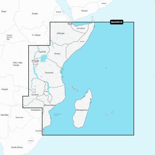 Navigationskarta + reguljär sd - östra Afrika - Madagaskar - återförening Navionics