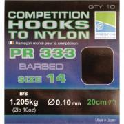 Monterade krokar Preston Competition 333 Hooks To Nylon Size 14