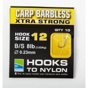Krokar utan hulling Preston Carp Xtra Strong Hooks To Nylon Size 14